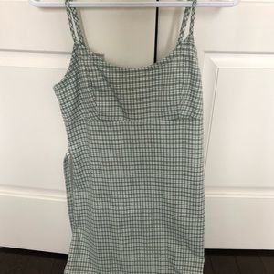 Brandy Melville Green and white plaid dress